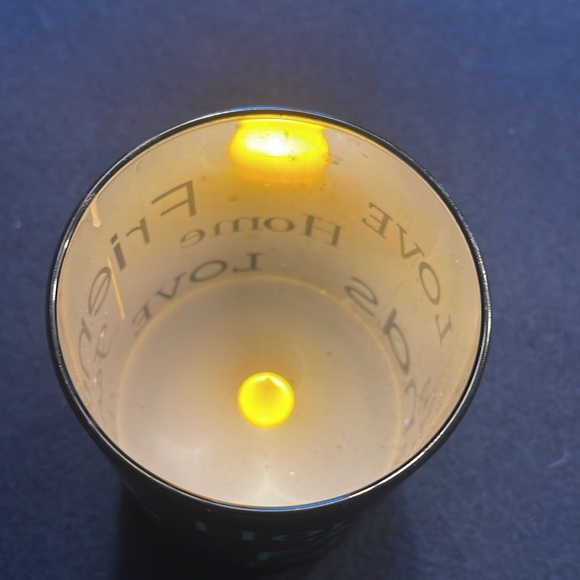 Flameless candle votive. Requires 2 AA batteries. Teal colored glass votive - Picture 7 of 8